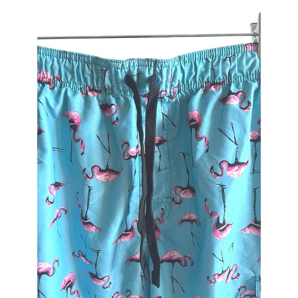 Beverly Hills Polo Club Flamingo Swim Trunks L Mesh Lined Tropical Beach Shorts - Picture 2 of 7